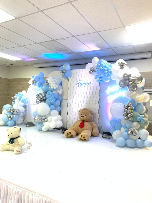 Teddy Bear Theme 1st Birthday | Blue Theme Birthday Decoration | Life Size Luxury Backdrop