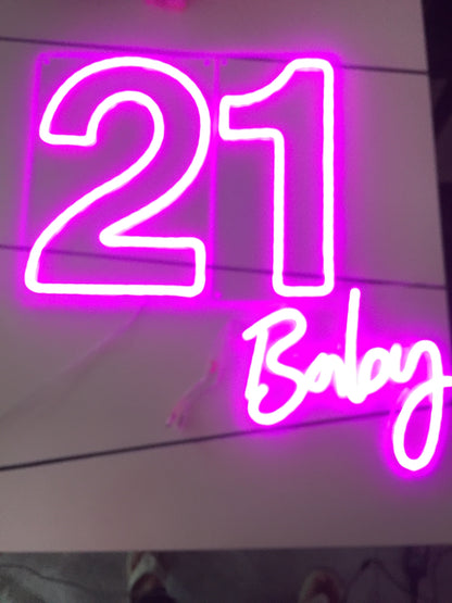 21 Baby Neon Sign