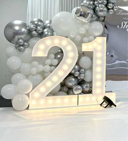 21 Marquee Number light 1.2m Metal